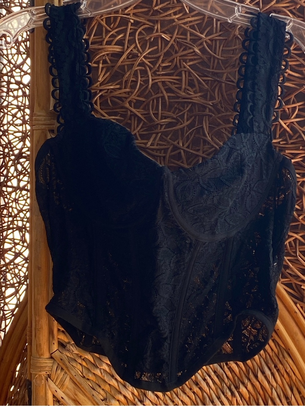 ILLA ILLA Black Lace Bustier Camisole